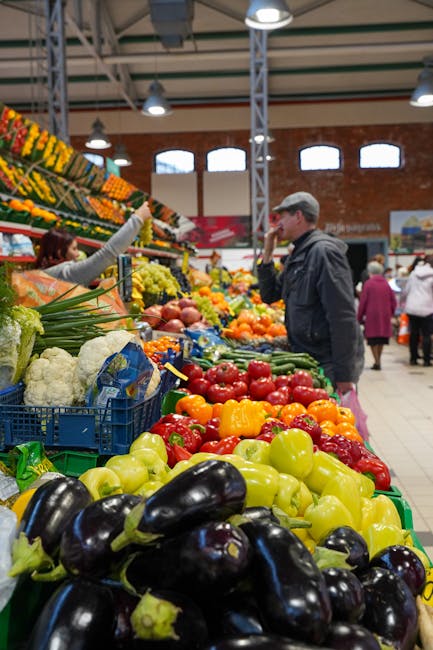 Fresh produce stalls at Mirowska market