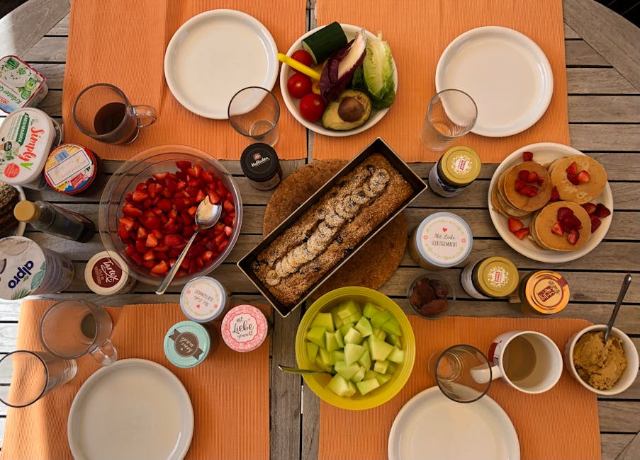 Cosy guesthouse breakfast table with homemade food in Zurich