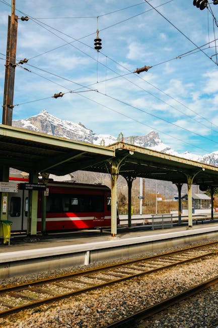 Piattaforma della stazione di Riffelberg con panorama montano